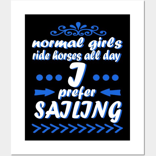 Sailing girl sailing boat saying captain Wall Art by FindYourFavouriteDesign